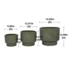 VisioGear 3PCS Ceramic Flowerpot, Modern Planter for Patio, Garden, Windowsill, Antique Green, 15"*15"*13" - 3 of 4