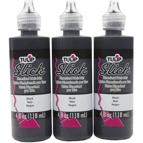 Tulip 3pk 4oz Dimensional Fabric Paint - Black: Permanent Non-toxic ...