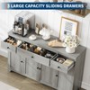 55" Sideboard Buffet Cabinet, Wood Coffee Bar Cabinet with 3 Drawers & Adjustable Shelves, Entryway Console Table, Floor Cupboard Cabinet - 4 of 4