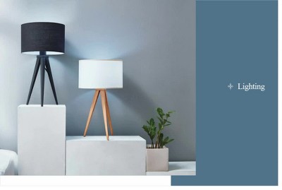 Elegant Black Tripod Outdoor Floor Lamp with Gold Drum Shade