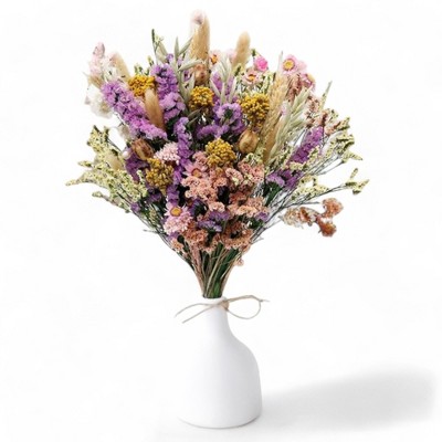 Alilang Vibrant Wildflower-Inspired Dried Flowers Floral Arrangement, 17.8 Inches - Blue
