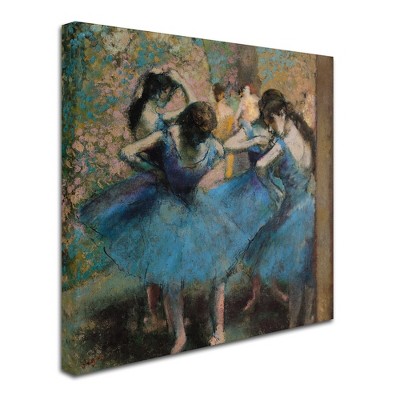 Edgar Degas Blue Dancers 24x24 Canvas Art Print