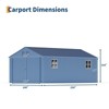 12x20 FT Metal Carport, Enclosed Car Port with Reinforced Frame and Steel Roof for All-Weather Use, Metal Garage Shed for Full-Sized Pickup Trucks - 2 of 4
