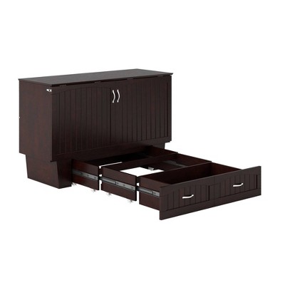 Nantucket Queen Murphy Bed Chest with CoolSoft Memory Foam Mattress