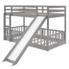 Whisen Twin Over Twin Bunk Bed & Bed Frame with Slide and Ladder, Full-length Guardrail, Solid Wood Frame - 4 of 4