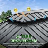 PAGED Aluminum BBQ Outdoor Gazebo Metal Frame with Shelves Serving Tables, Permanent Double Roof Hard top Gazebos - 4 of 4