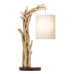 Modern Home Offset Driftwood Nautical Wooden Table Lamp - 1 of 4