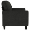 vidaXL 2-Seater Sofa in Sleek Modern Design with Durable Fabric and Metal Frame, Comfy Cushioned Seating, Perfect for Living Room, Lounge Area - Black - 3 of 4
