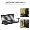 2-Seater Hanging Porch Swing Outdoor Patio Swing Chair Seat with Slatted Build and Chains, 440lbs Weight Capacity - 4 of 4