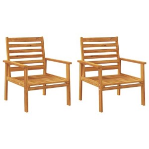 vidaXL Patio Sofa Chair Set - 2pcs Solid Acacia Wood for Garden, Balcony, Patio - Comfortable Seating with Armrests and Backrest - 1 of 4