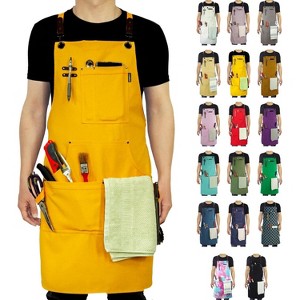 Heavy-Duty Multi-Pocket Canvas Apron - for Gardening, Painting, BBQ, Carpentry & More, Adjustable Sizes M to XXL for All Professions - 1 of 4