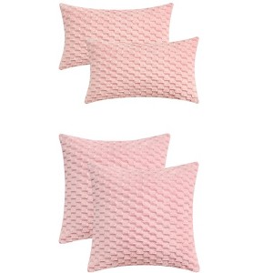 REGALWOVEN 4 Pcs Soft Fuzzy Plush Decorative Throw Pillow Covers for Sofa Couch Bed Living Room - 1 of 4