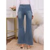 INSPIRE CHIC Womens Maternity Flare Jeans Mid-Rise Stretchy Bell Frayed Hem Casual Bootcut Denim Pregnancy Pants - 4 of 4