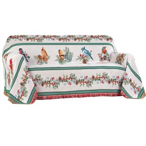 Collections Etc Winter Birds Furniture Throw - 1 of 2