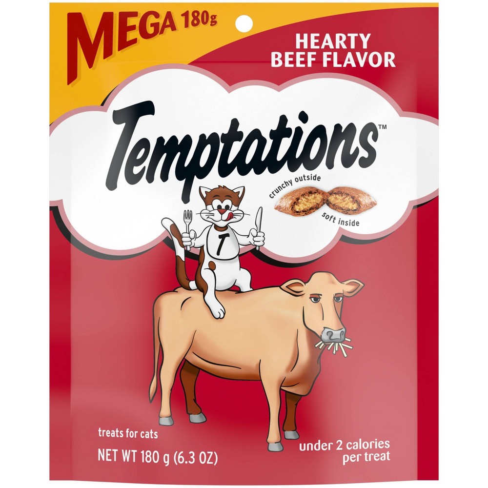 Photos - Cat Food Temptations Hearty Beef Flavor Crunchy Cat Treats - 6.3oz 