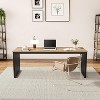 PAGED 78.74 Inches Computer Desk for 2 Person, Extra Long Industrial Office Desk with Heavy Duty Metal Frame for Living Room - 3 of 4