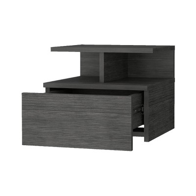 GlasFlength Nightstands Modern Nightstand Bedroom Nightstand Elegant Bedside Table with Drawer for Living Room, Gray, 14.01"*13.2"*11.61"
