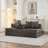 Okak Chenille Lounge Floor Sofa Bed with Convertible Foldable Mattress,2-Seater Futon Couch Sleeper Sofa for Living Room,Bedroom - 2 of 4