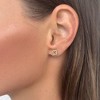 Adornia 14k Gold Vermeil .925 Sterling Silver  Mini Clover CZ Outline Studs - 2 of 4