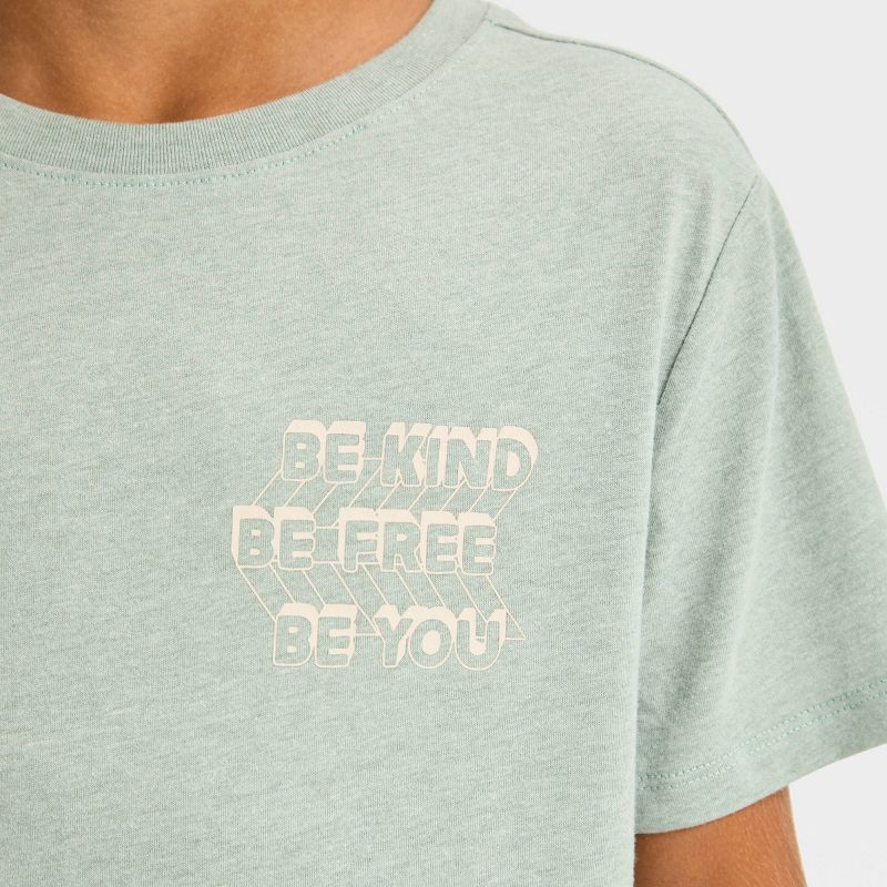 Boys' Short Sleeve 'Be Kind Be Free Be You' Graphic T-Shirt - Cat & Jack™ Olive Green, 3 of 5