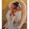 Manual Woodworkers and Weavers Decorative Angel Wings Tapestry Throw Blanket 50"x60", Cotton, Gold and White Inspirational Home Accent - 3 of 3