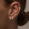 Small Sterling Silver Huggie Hoop Earrings Set for Women, 14K Gold Plated Hoops Stacks for Multiple Piercings - 2 of 4