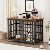 Kumasinova 43.3" Dog Crate Furniture with Wrought Iron Frame,Dog Kennel Indoor with Side Door,Dog Cage with Open View for Medium and Large Dogs - 2 of 4