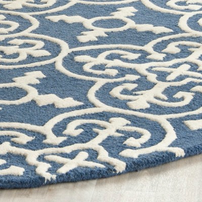 Cambridge Classic Navy and Ivory Hand-Tufted Wool Area Rug