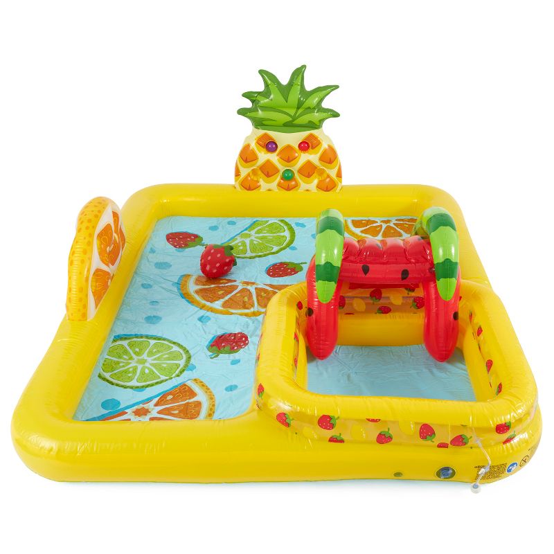 Intex Fun 'N Fruity Outdoor Inflatable Kiddie Pool Play Center with Water Slide, 5 of 7