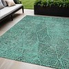 Teal Blue And Charcoal Geometric Washable Indoor Outdoor Area Rug - 2 of 4