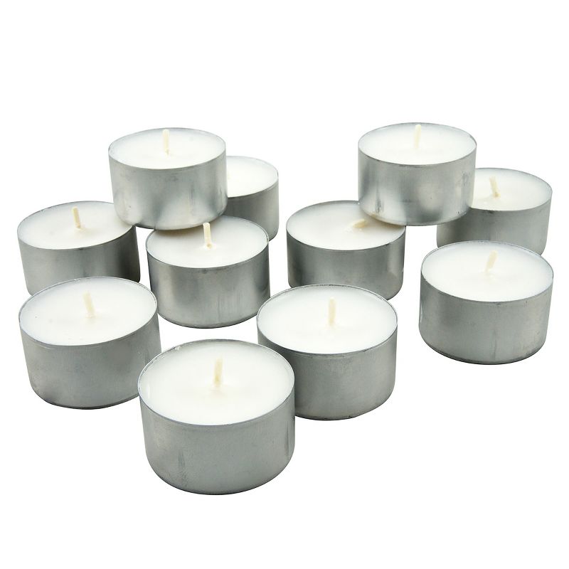 8hr Long Burning Tea Light Unscented Candles White - Stonebriar Collection, 2 of 6