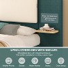 KTMBDW Queen/King Size Platform Bed Frame with Upholstered Headboard & Wooden Slats Support, Bed Frame with Anti-Collision Soft Rounded, Easy Assembly - 4 of 4