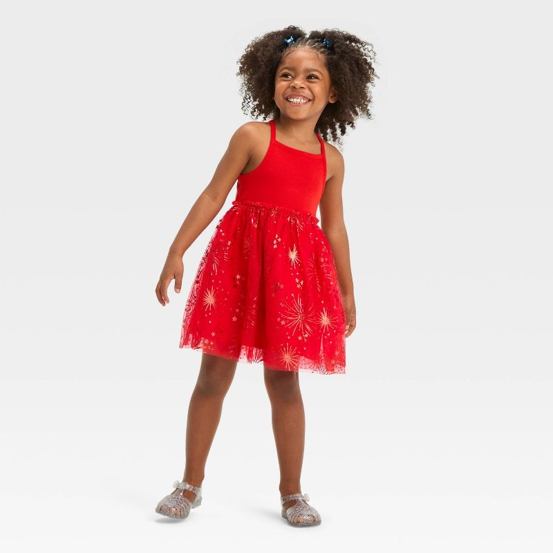 Toddler Girls' Stars Tulle Dress - Cat & Jack™ Red, 3 of 4