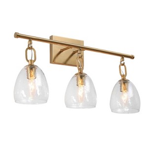 LNC Blobfish Polished Gold and Texture Glass Modern/Contemporary  Vanity Lights,1 Light/ 2 Light/3 Light - 1 of 4