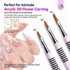 Saviland Kolinsky Sculpture Brush Kit: 2/4/5 Size Gradient-Handle 3D Design Brushes - Salon Performance Acrylic System - 2 of 4