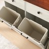 Syemin Decorative Storage Cabinets Farmhouse Tilt Out Trash Cabinet, Standing Recycling Cabinet with Hideaway Drawer, Brown, 39.3"*13"*34.45" - 4 of 4