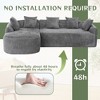 Oversized 3-Seater Boucle Sofa with Chaise for Living Room, L-Shaped Comfy Couch, Sectional Sleeper Sofa for Apartment Home Furniture - 3 of 4