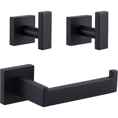 Mixxidea Square Single Towel Hook 2 PCS Bundle with Towel Holder (Matte Black)