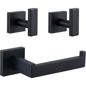 Mixxidea Square Single Towel Hook 2 PCS Bundle with Towel Holder (Matte Black) - 1 of 4