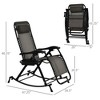 TiramisuBest Set of 2 Zero Cravity Lounge Chairs,Outdoor Patio Folding Recliners for Pool Beach with Pillow and Cup Holder, Black - 4 of 4