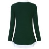 Coolmee Women's Tunics Tops Long Sleeve Contrast Collared Shirts Patchwork Work Blouse Tunics Tops - 2 of 4