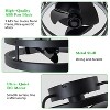 C Cattleya 12 in. Black Low Profile Color Changing LED Flush Mount with Remote and APP Smart Control Indoor Ceiling Fan with Dimmable Lighting - 3 of 4
