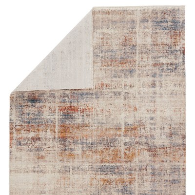 Aerin 8' x 10' Blue and Orange Abstract Synthetic Area Rug