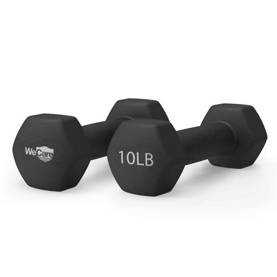 Wecare Neoprene Dumbells 2pc - Black 10lbs : Target