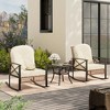 Garvee 3 Piece Rattan Rocking Bistro Set, Patio Furniture with 2 Cushioned Rocker Chairs and a 2-Tier Coffee Table,Outdoor Conversation Set for Garden - 3 of 4