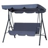 Outsunny 3-Person Porch Swing with Stand, Outdoor Swing for Patio Porch with Adjustable Tilt Canopy & Comfortable Swing Bench-Style Seat, Steel Frame - 4 of 4