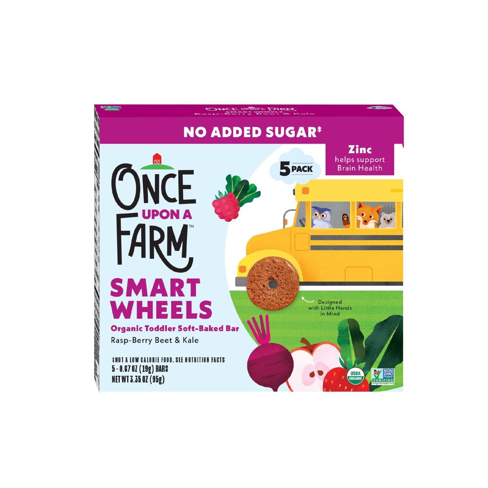 Once Upon a Farm Smart Wheels Baby Meals - Rasp-Berry & Kale - 0.67oz/5ct