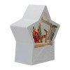 Northlight 7" Lighted White Star Christmas Snow Globe with Santa in Sleigh - 3 of 4