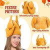 Joyfy 3 Pack Roasted Turkey Plush Hats for Thanksgiving Costume Dress Up Party, Fun Holiday Costume Accessory Turkey Hats - 2 of 4