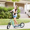 NAYSAYE Youth Scooter Front and Rear Caliper Dual Brakes 12“ Inflatable Front Wheel Ride On Toy for Age 5 and More Kid Gift, Blue, 47.25"*22.75"*33.5" - 2 of 4